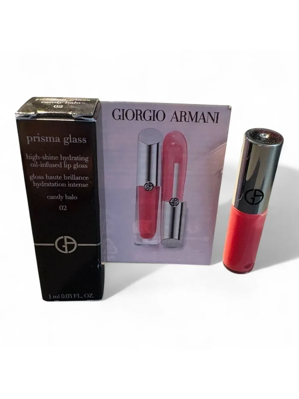 Giorgio Armani Prisma Glass Lip Gloss Hydrating Shine in Candy Halo Travel Size